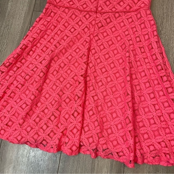 Lace Mini Dress Sz L Pink A-Line Strapless Barbie PINK dress for PROM/Formal - Picture 7 of 12